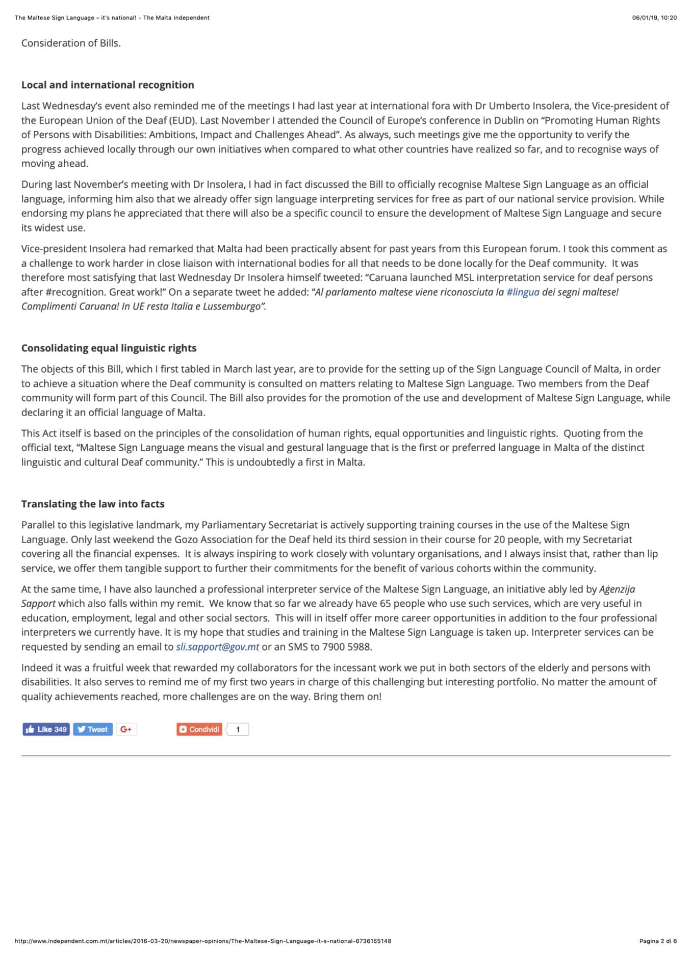 Image of a document titled "consideration of bills - the hansard management" showing text about local and international recognition and legislative considerations.